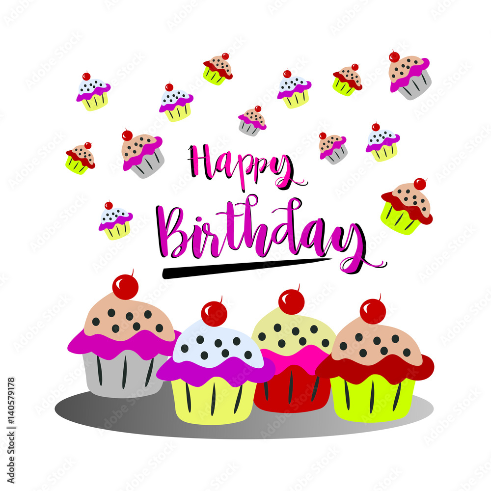 The word Happy Birthday To You. Vector banner with the text color The word Happy Birthday To You. Vector banner with the text color