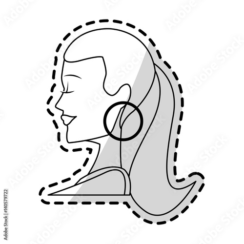 beautiful young woman with sexy ponytail  icon image vector illustration design  photo