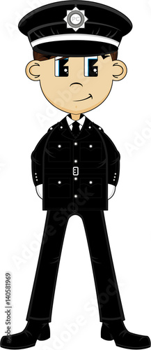 Cute Cartoon British Policeman
