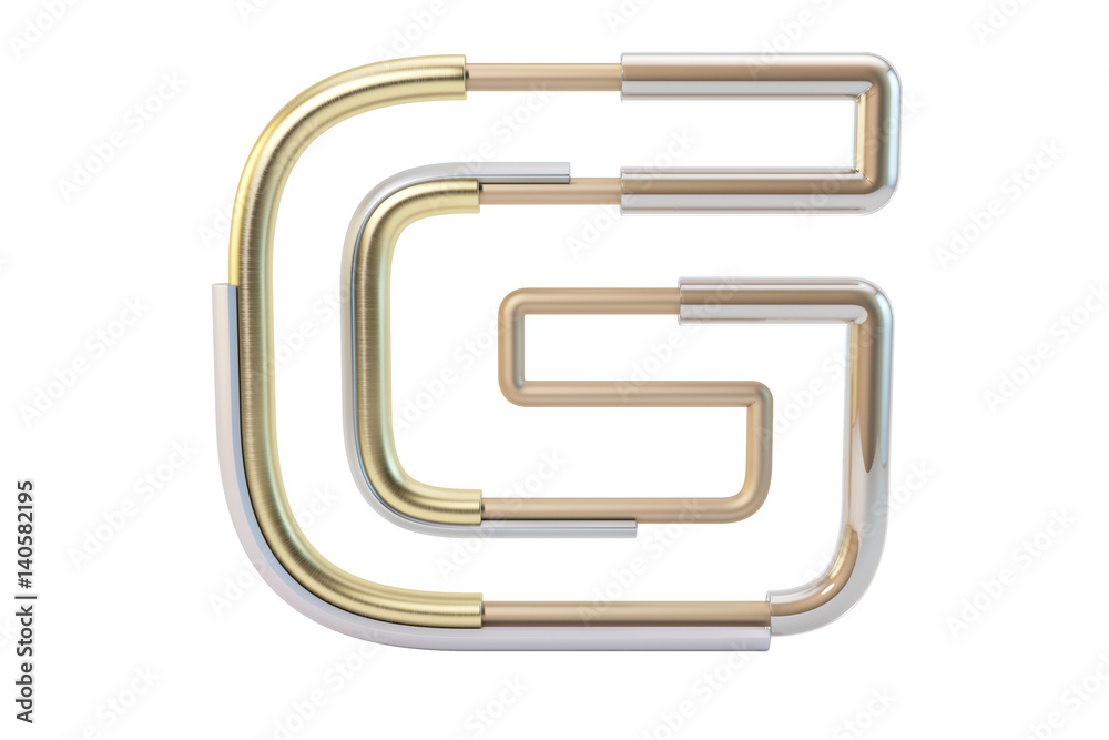 Metall pipe alphabet isolated on white background 3d illustration letter G Metall pipe alphabet isolated on white background 3d illustration letter G