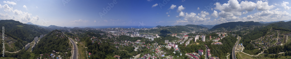 Aerial panorama view on Sochi