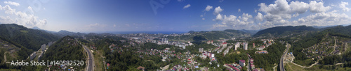 Aerial panorama view on Sochi