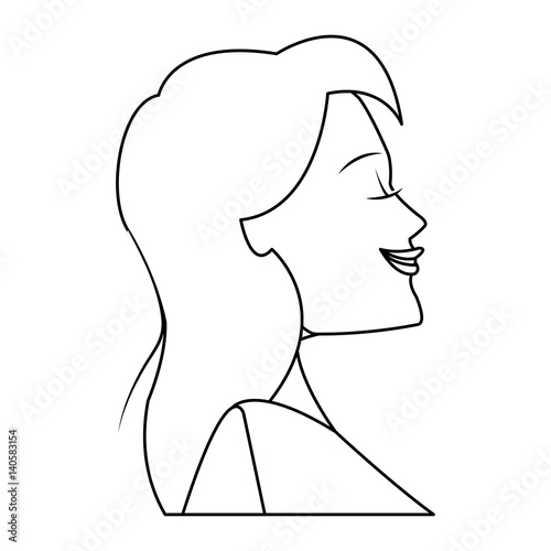 Wallpaper Mural beautiful happy young woman profile icon image vector illustration design  Torontodigital.ca