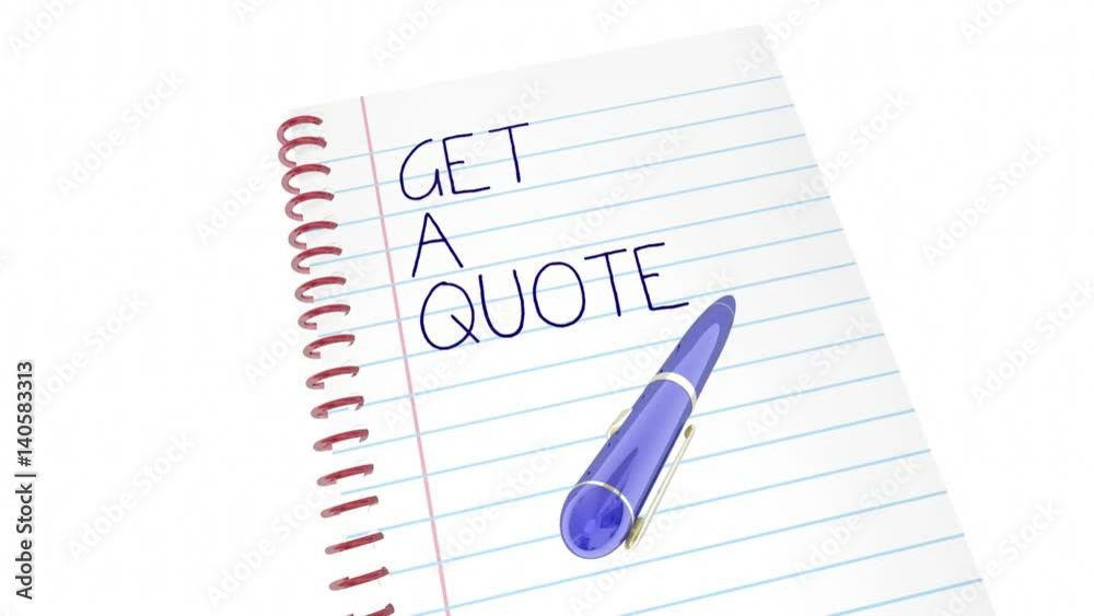 Get a Quote Price Estimate Notepad Pen Writing Words 3d Animation Get a Quote Price Estimate Notepad Pen Writing Words 3d Animation