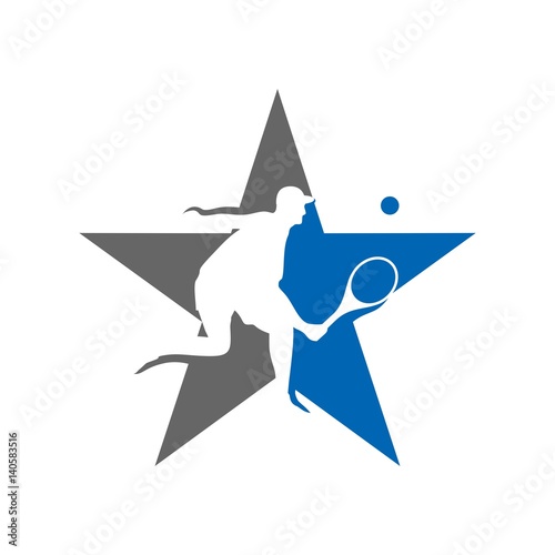 tennis player logo vector.