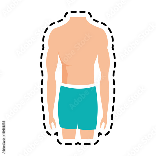 male torso fit body icon image vector illustration design 