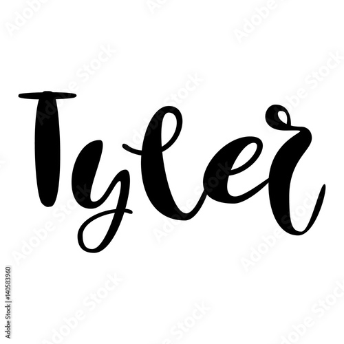 Male name - Tyler. Lettering design. Handwritten typography. Vector