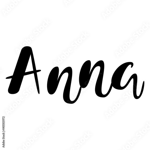 Female name - Anna. Lettering design. Handwritten typography. Vector photo