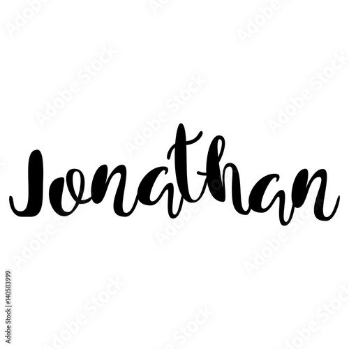 Male name - Jonathan. Lettering design. Handwritten typography. Vector