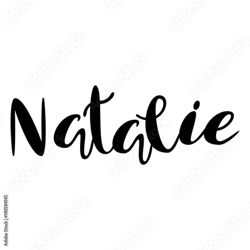 Female name - Natalie. Lettering design. Handwritten typography. Vector photo