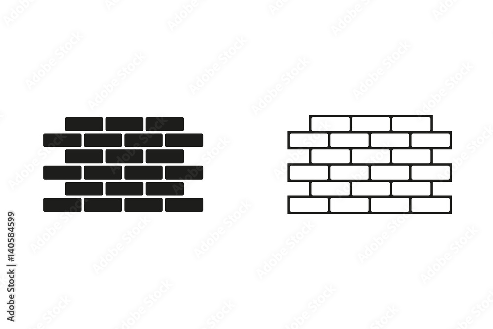 Brick wall - vector icon. Brick wall - vector icon.