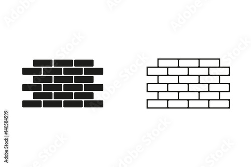 Brick wall - vector icon.