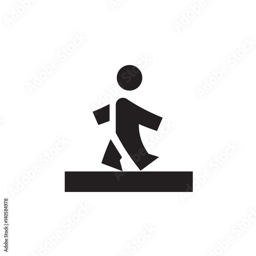 Vector icon or illustration showing walking human in one color photo