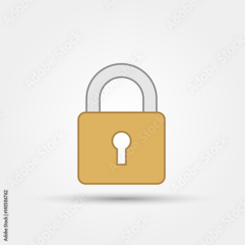 lock icon yellow vector