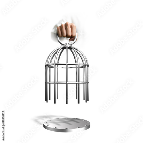 Fotografija Hand holding the cage