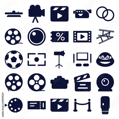 Set of 25 movie filled icons photo