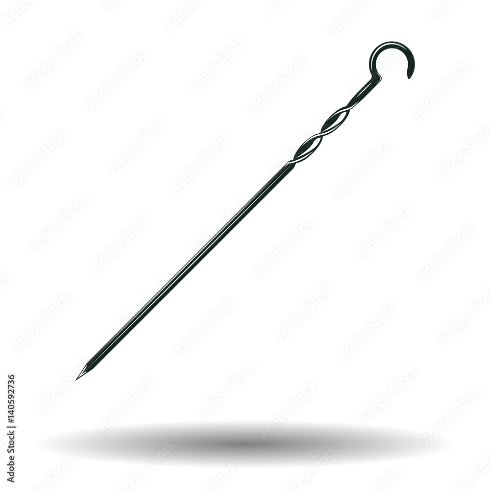 Monochrome BBQ skewer sign Monochrome BBQ skewer sign