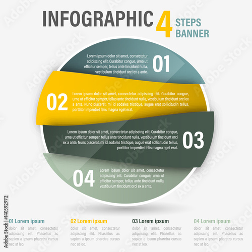 Infographic four steps vector banner. Part 4.