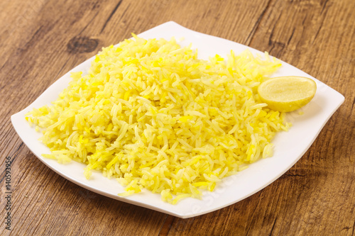 Yellow rice with lime