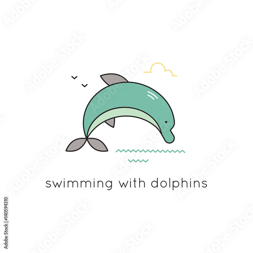 Dolphin line icon