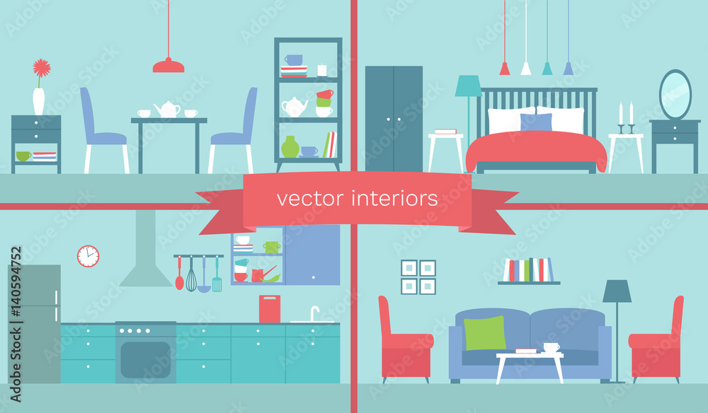 Vector set of interiors