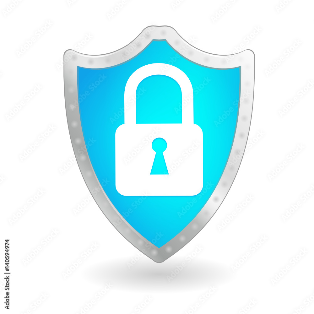 cadenas protection sur bouclier bleu cadenas protection sur bouclier bleu