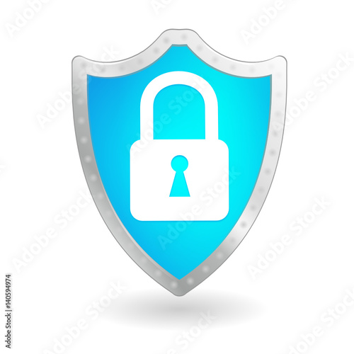 cadenas protection sur bouclier bleu