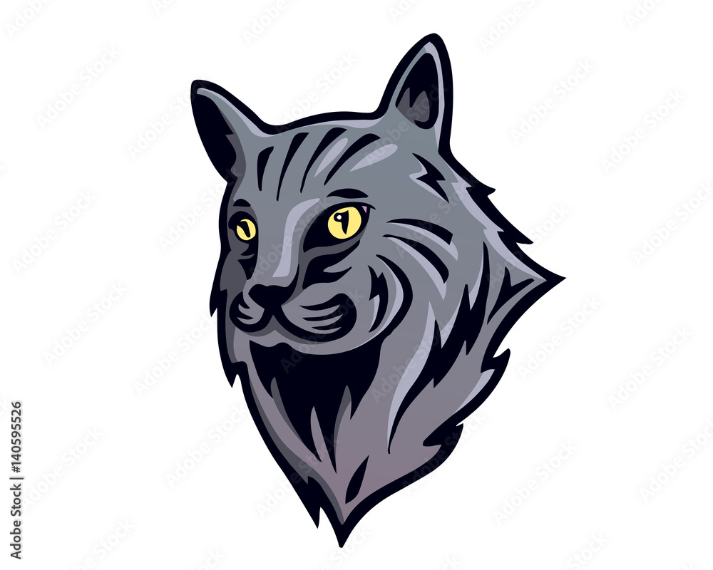 Obraz premium Rare Cat Breed Illustration - Maine Coon