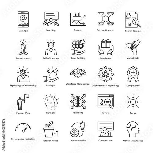 Business Management and Growth Vector Line Icons 22