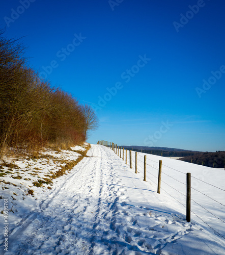 Road in snowy landscape in Germany © Gabi Gaasenbeek