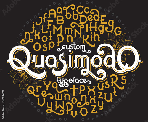 Custom retro typeface Quasimodo