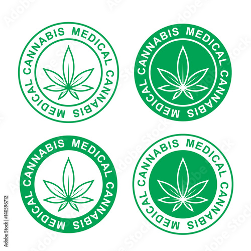 medical green cannabis label  template 