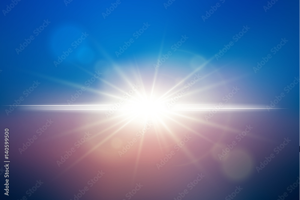 Sunlight background. Vector lens flare effect