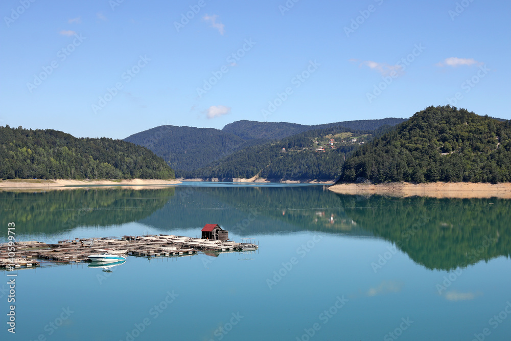 fishpond on lake nature landscape