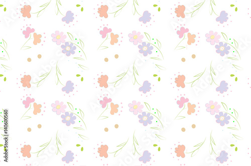 pattern with soft color flowers
