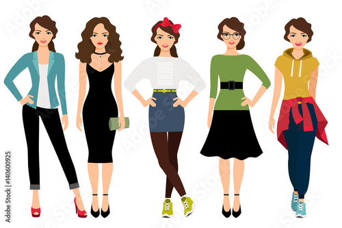 Women fashion styles illustration