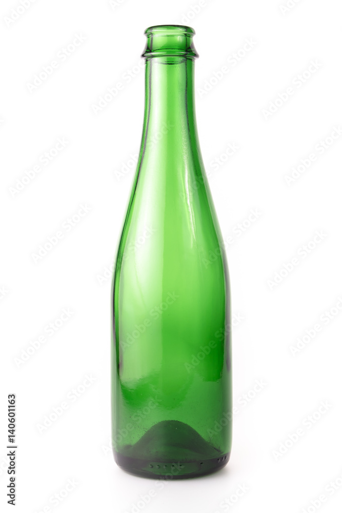 Empty Green Glass Beer Bottle on the white background Empty Green Glass Beer Bottle on the white background