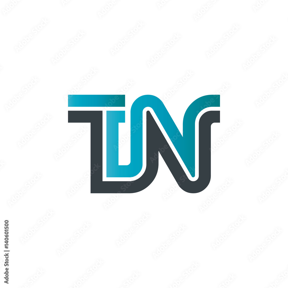 Initial Letter TN Linked Design Logo Initial Letter TN Linked Design Logo