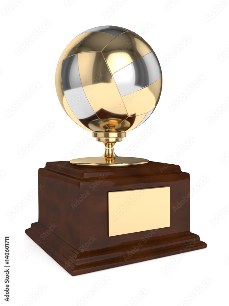 3d render of volleyball trophy over white 3d render of volleyball trophy over white