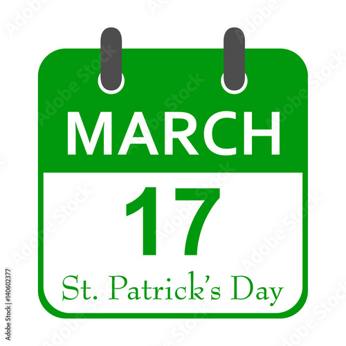 Icono plano calendario St. Patrick's Day