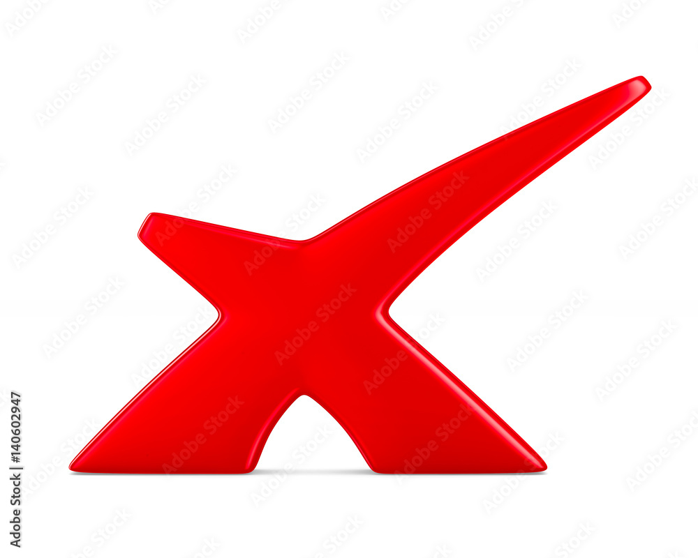 Red marker on white background. Isolated 3D image