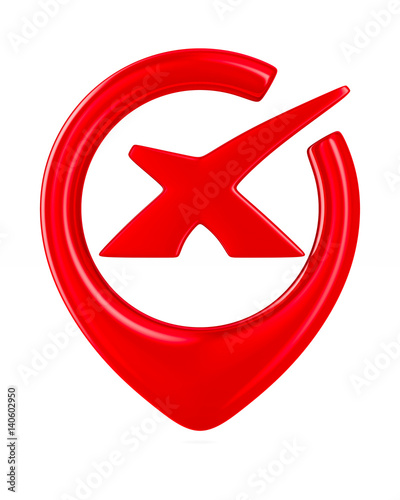 Red marker on white backgro...