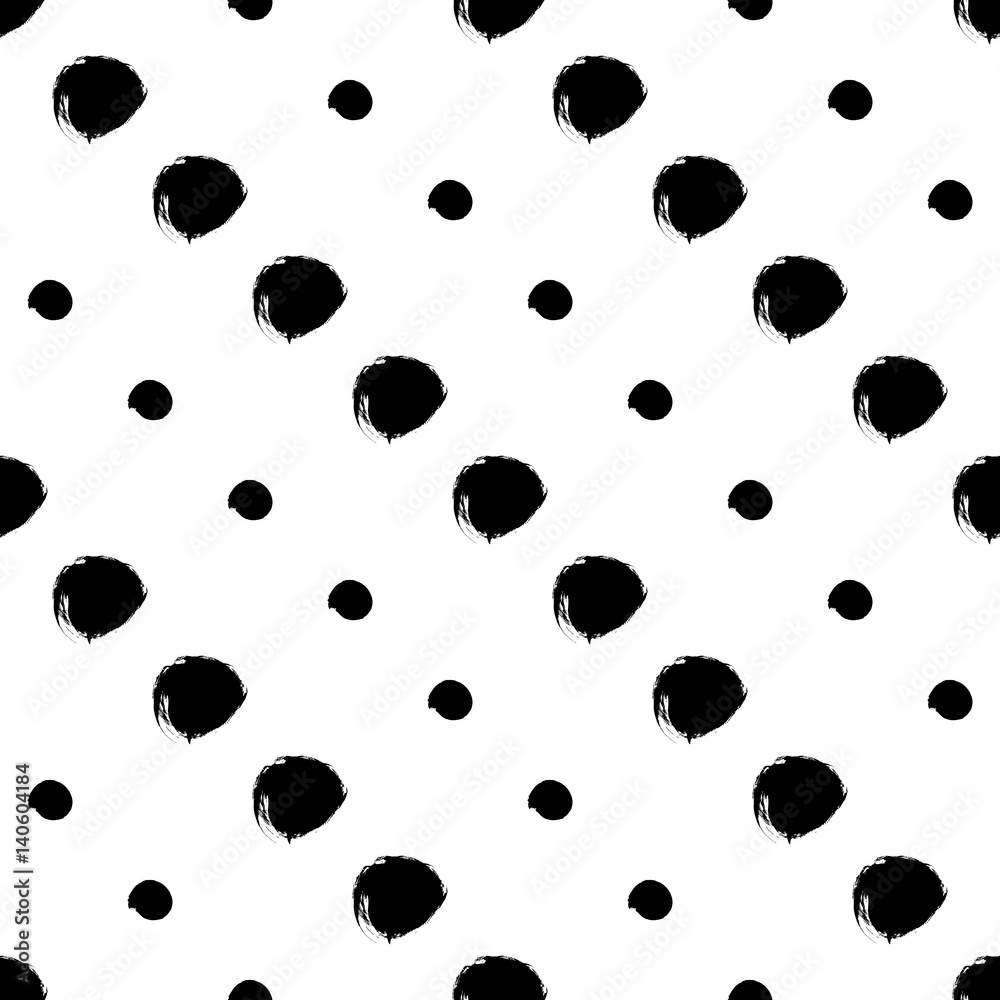 Seamless black and white pattern with abstract circles Seamless black and white pattern with abstract circles