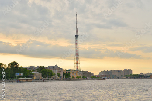 Television tower and Aptekarskaya embankment in St.Petersburg.