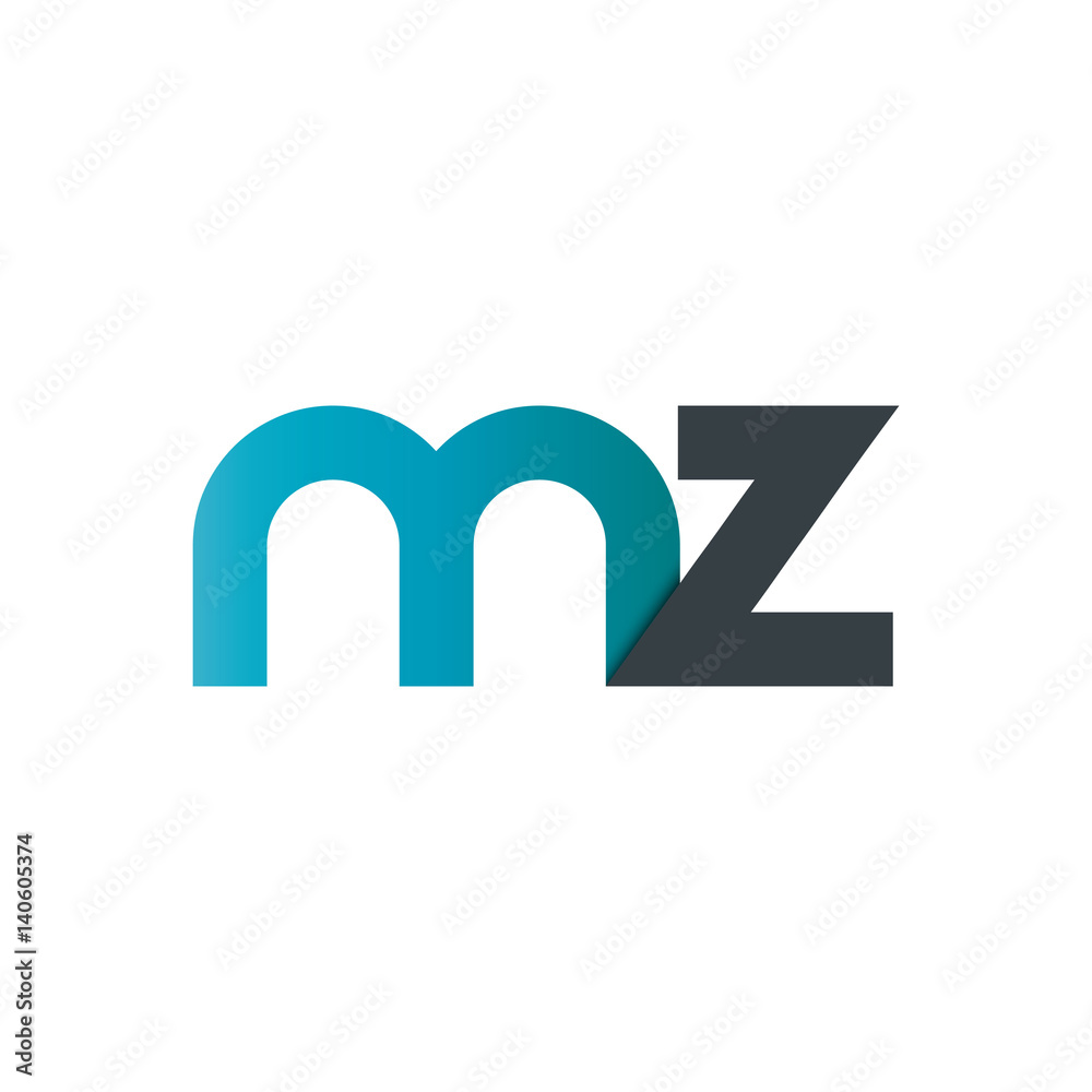 Initial Letter MZ Rounded Lowercase Logo Initial Letter MZ Rounded Lowercase Logo