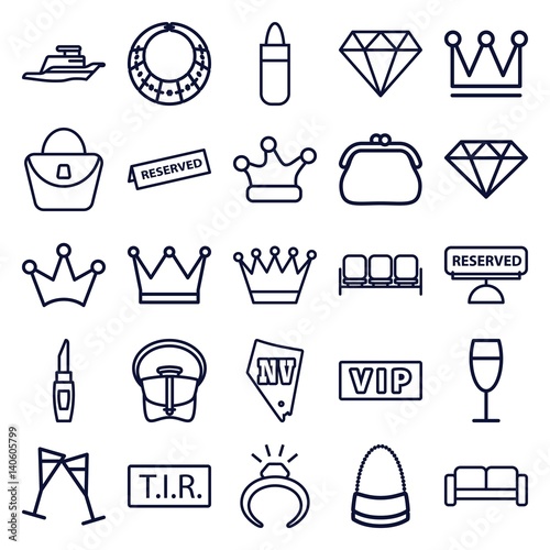 Set of 25 luxury outline icons