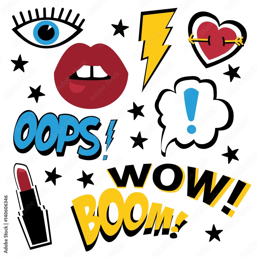 Set the popular characters in the style of 90s. Vector. Stock Vector