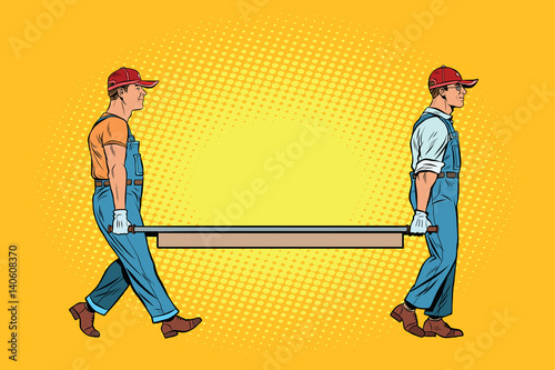 workers with a stretcher
