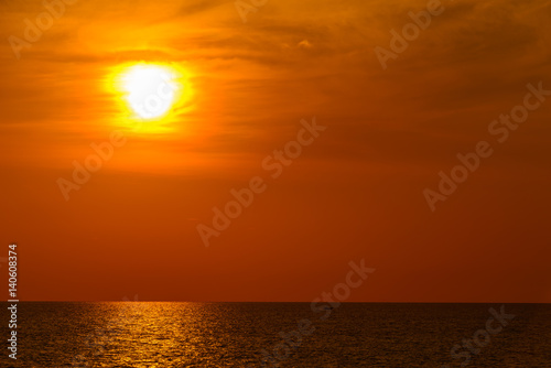 Landscape of sunset with at Nai Yang Beach, Phuket Province, Thailand. © wuttichok