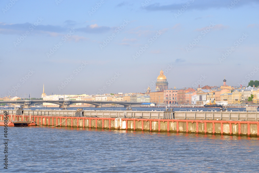 Old pier in center of St.Petersburg.